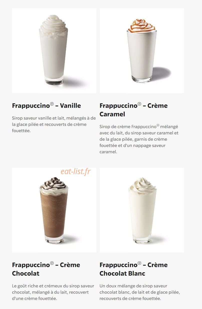 Starbucks Coffee — carte page 25