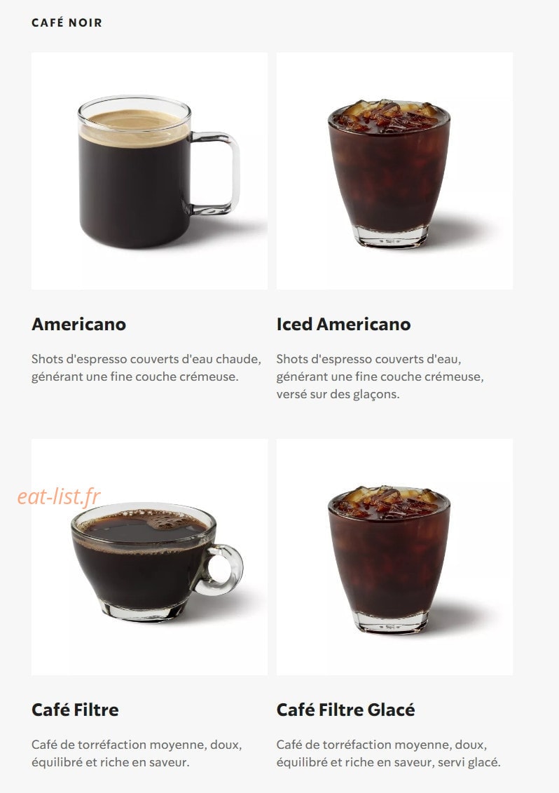 Starbucks Coffee — carte page 20