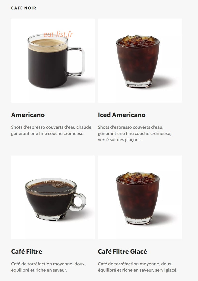 Starbucks Coffee — carte page 20