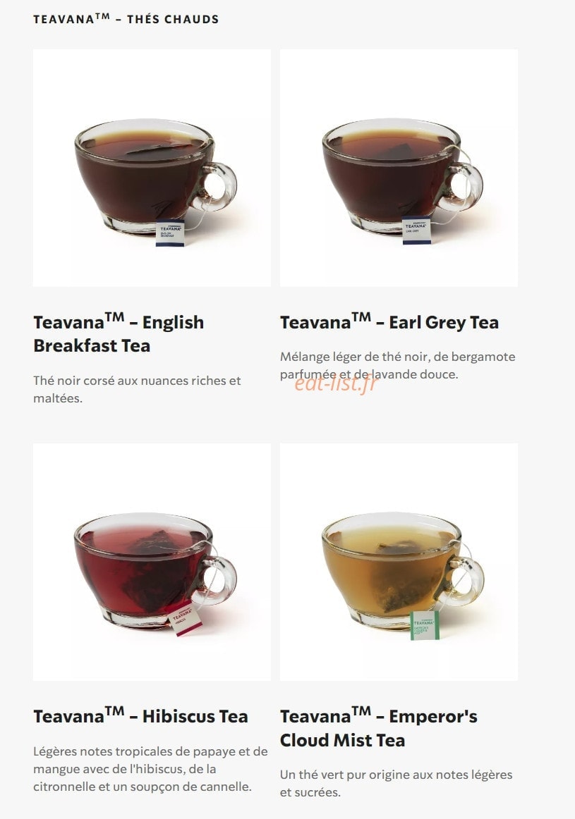 Starbucks Coffee — carte page 29