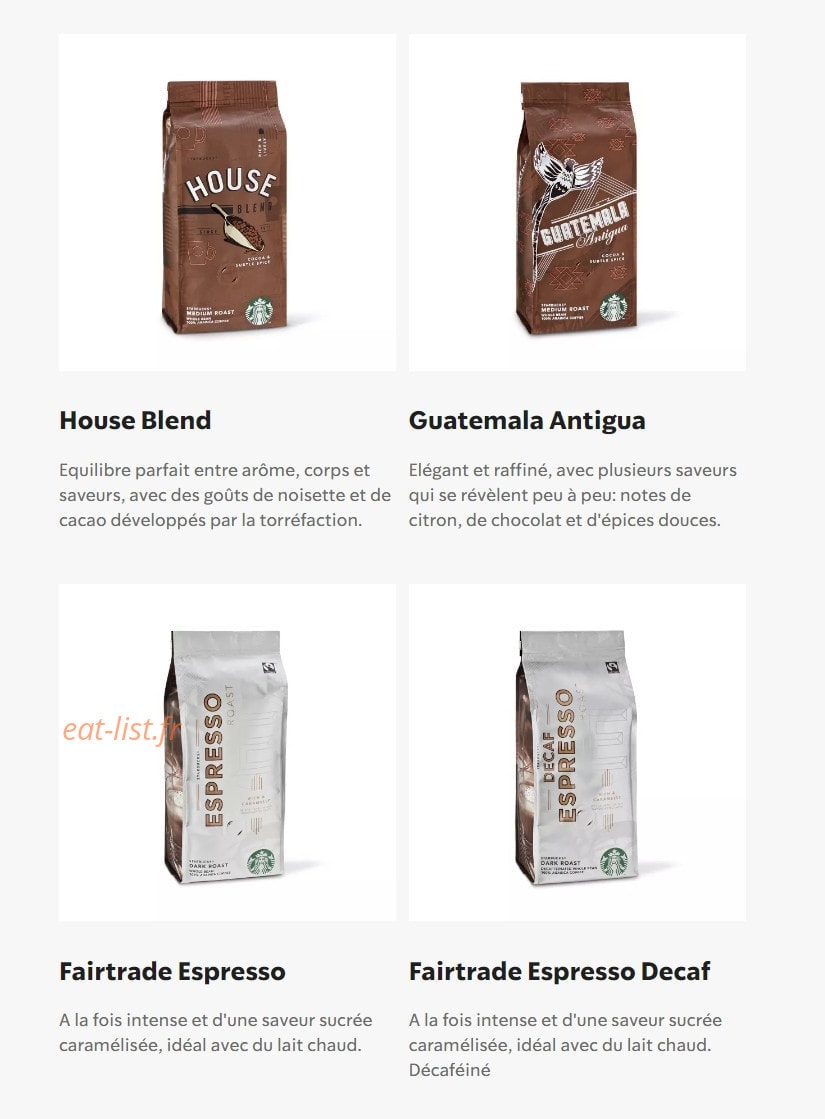 Starbucks Coffee — carte page 14