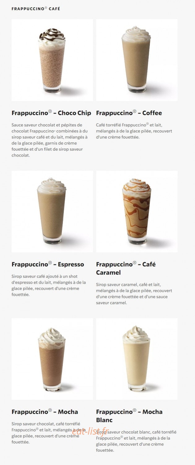 Starbucks Coffee — carte page 23