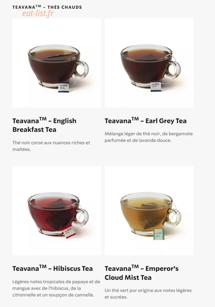 Starbucks Coffee — carte page 29