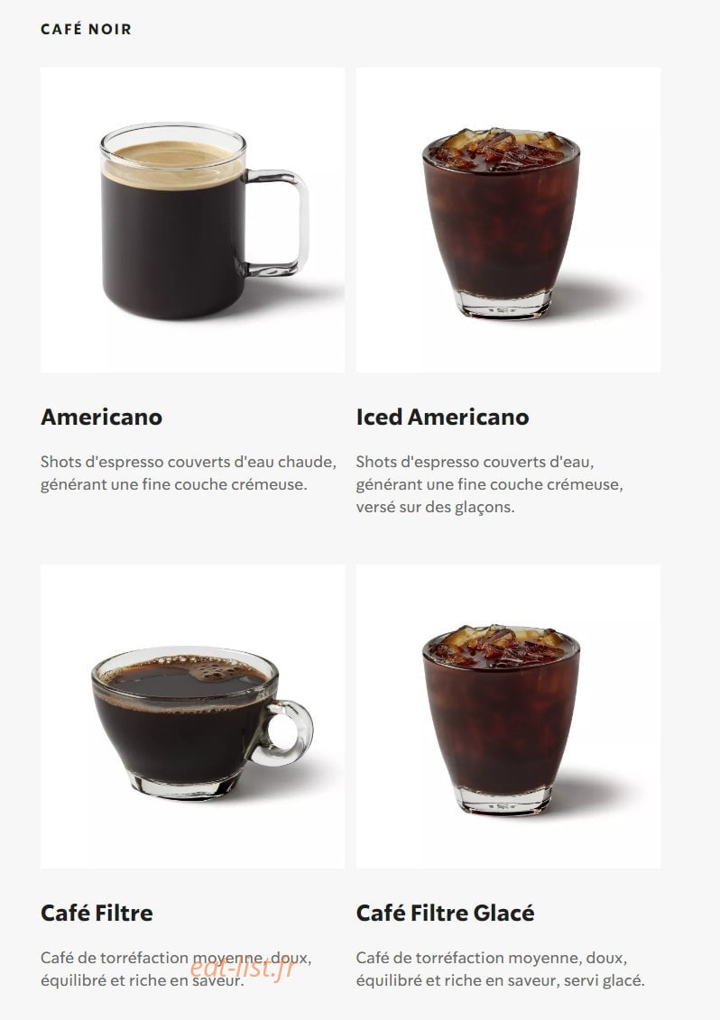 Starbucks Coffee — carte page 20