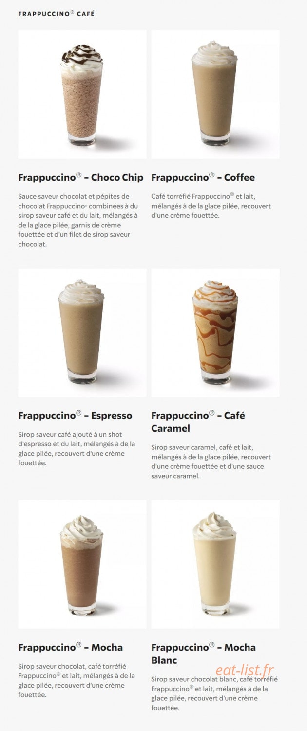 Starbucks Coffee — carte page 23