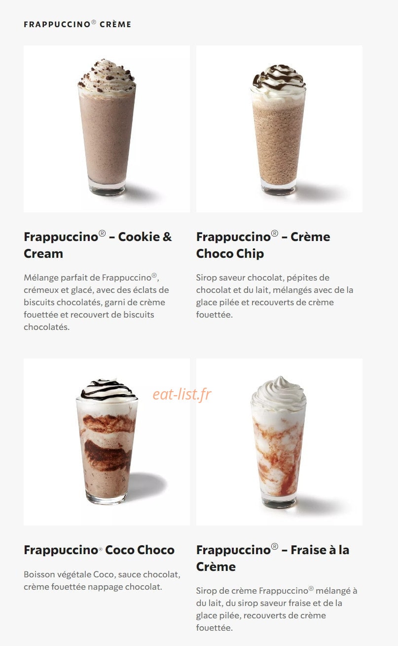 Starbucks Coffee — carte page 24