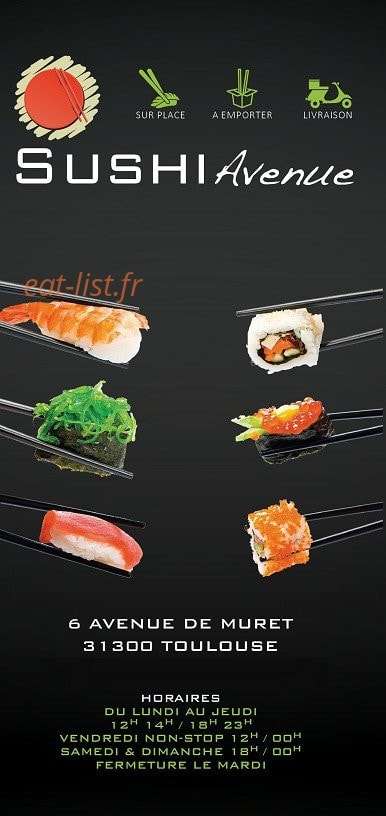 Carte et menu Sushi Avenue Toulouse