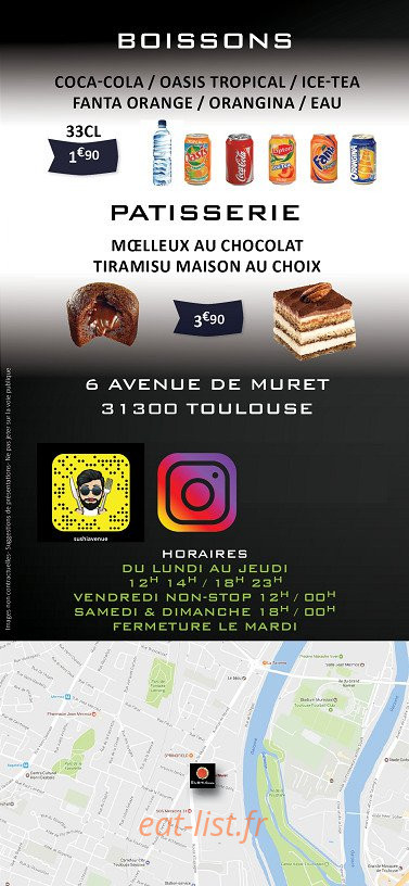 Carte et menu de Sushi Avenue à Toulouse — Boissons et informations