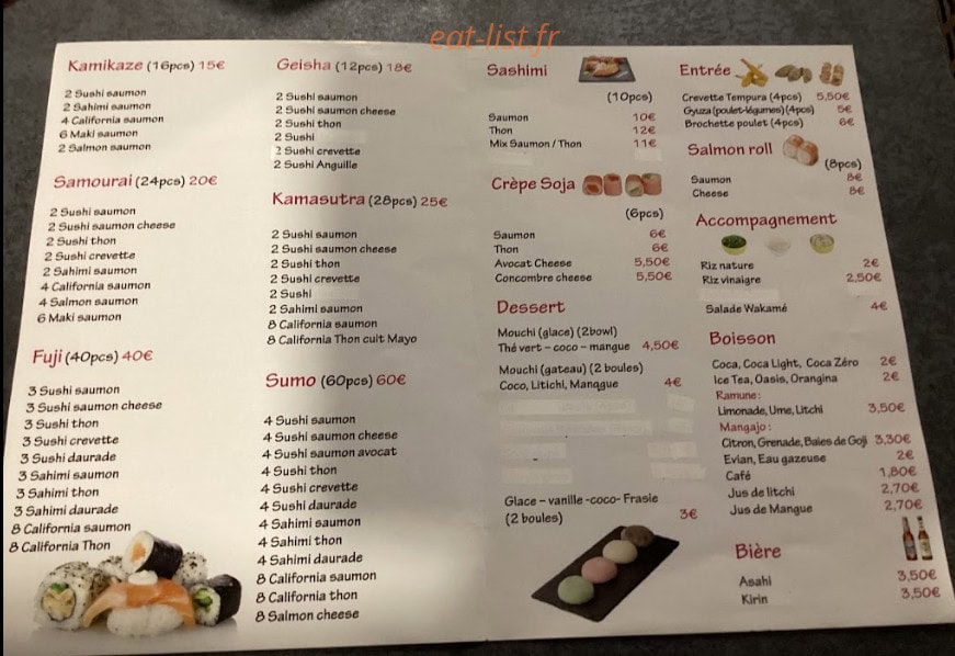 Sushi-Bowl — carte page 1