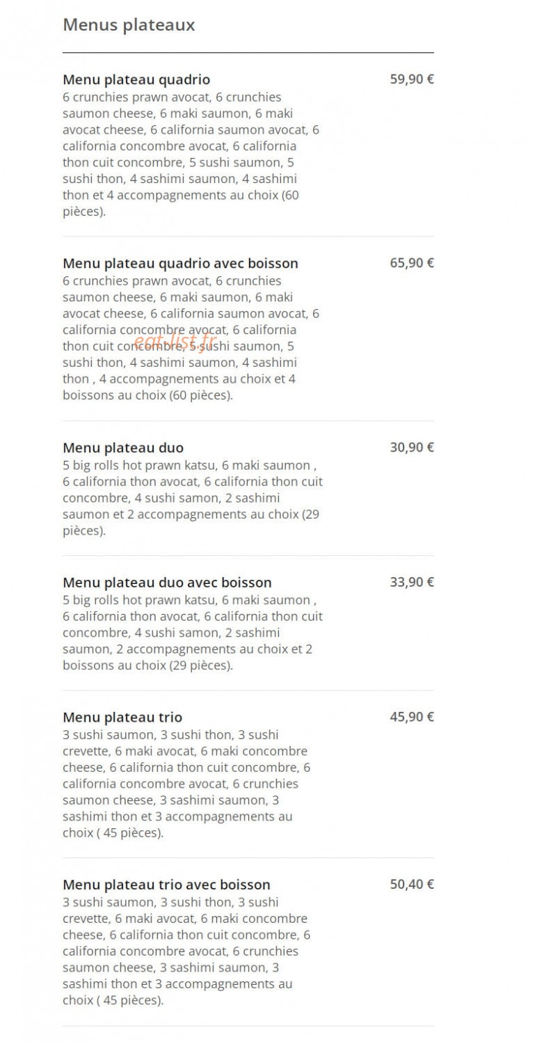 Sushi Inassé — carte page 2