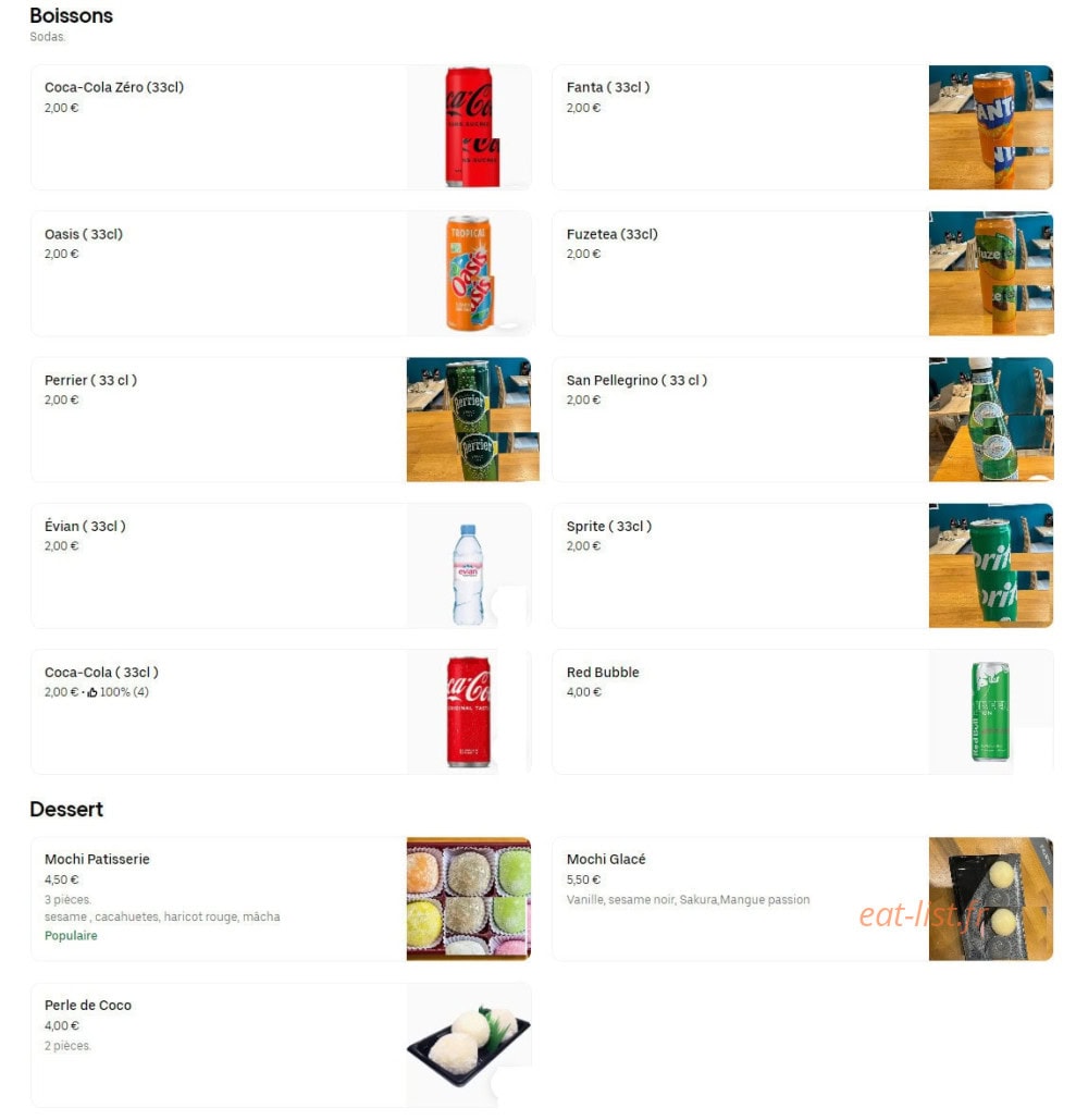 Sushi koi — carte page 7