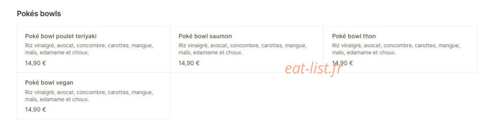 Carte et menu de Sushi N Wok à Toulouse — Les pokés bowls