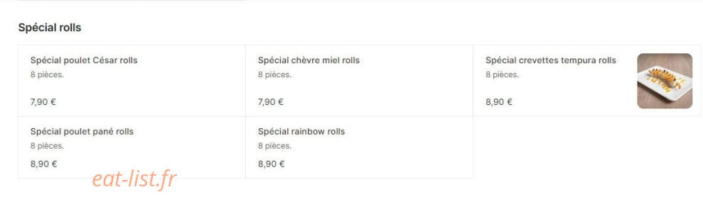 Carte et menu de Sushi N Wok à Toulouse — Les spécial rolls