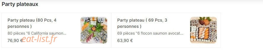 Carte et menu de Sushi N Wok à Toulouse — Party plateaux