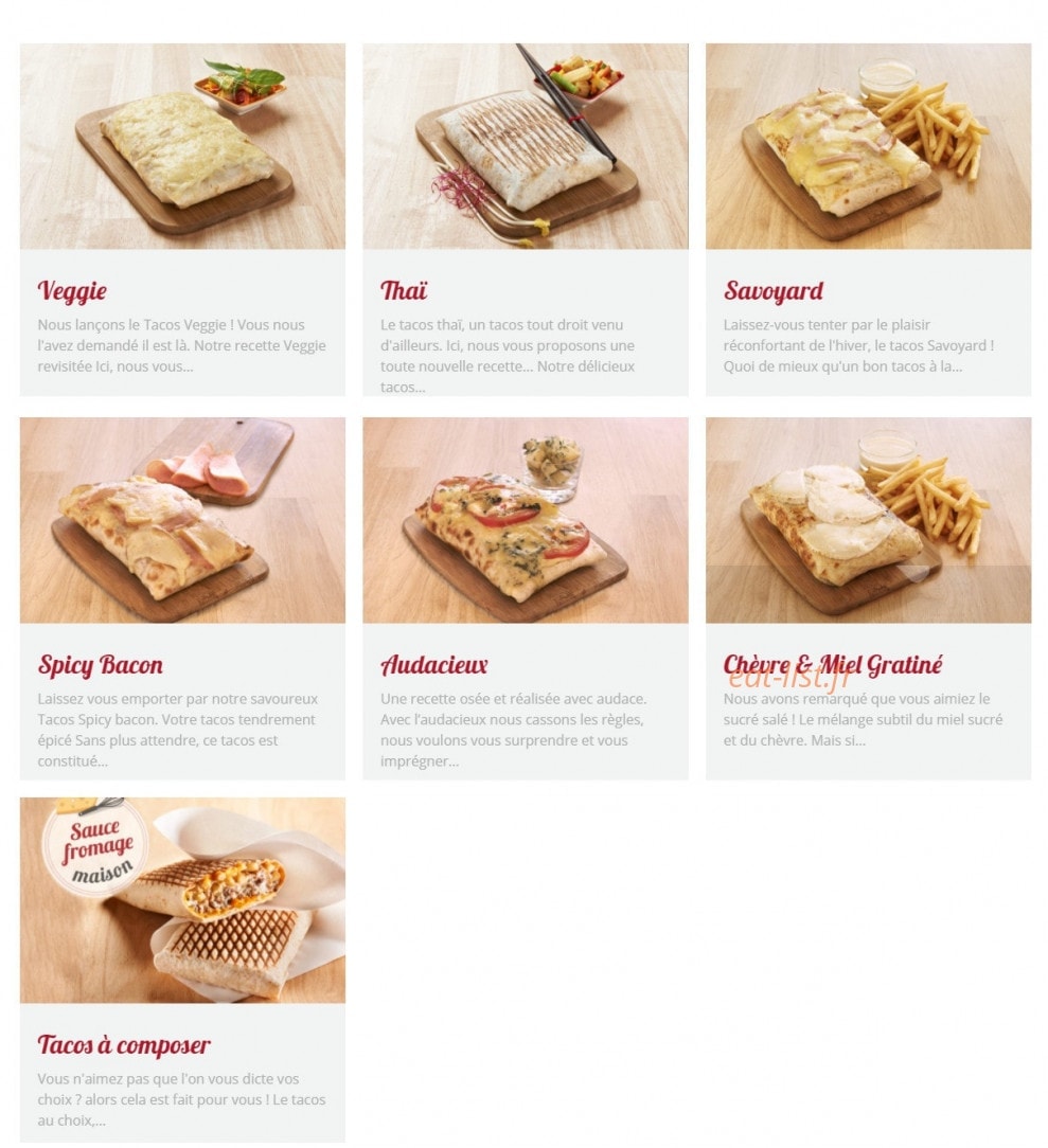 tacos avenue — carte page 2
