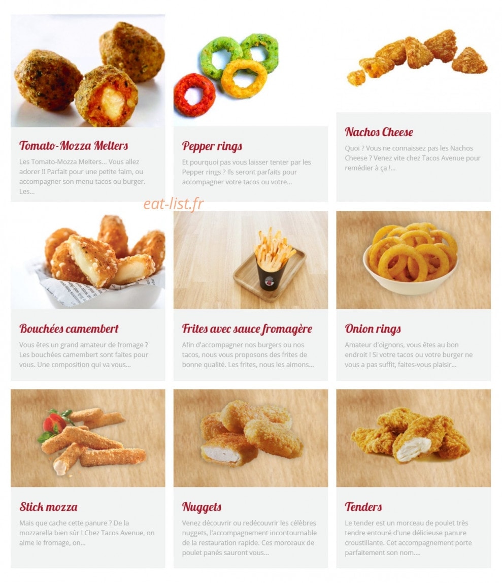 tacos avenue — carte page 4