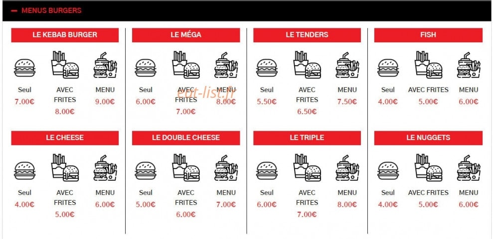 Tacos Burger Avenue — carte page 2