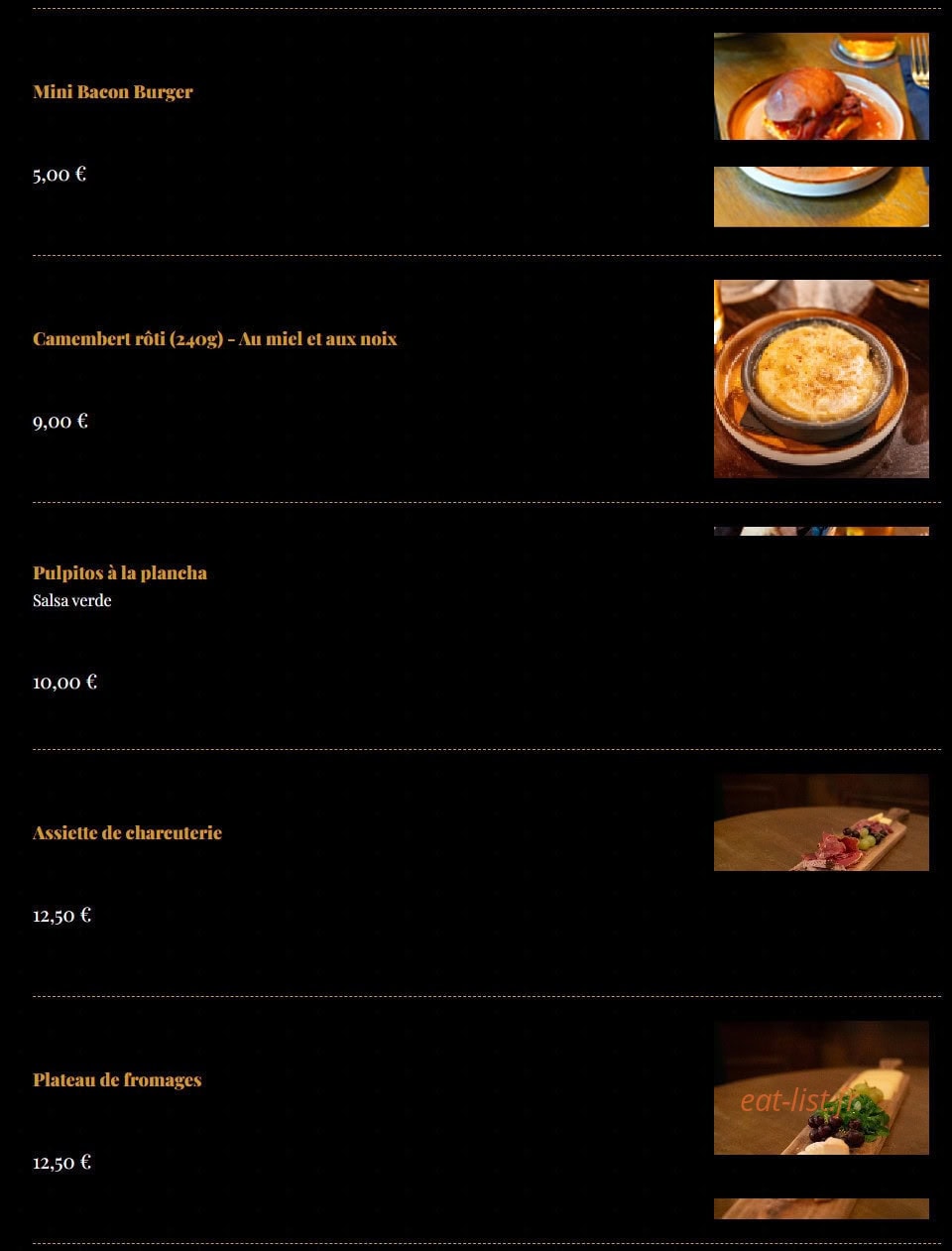The Black Lion — carte page 4