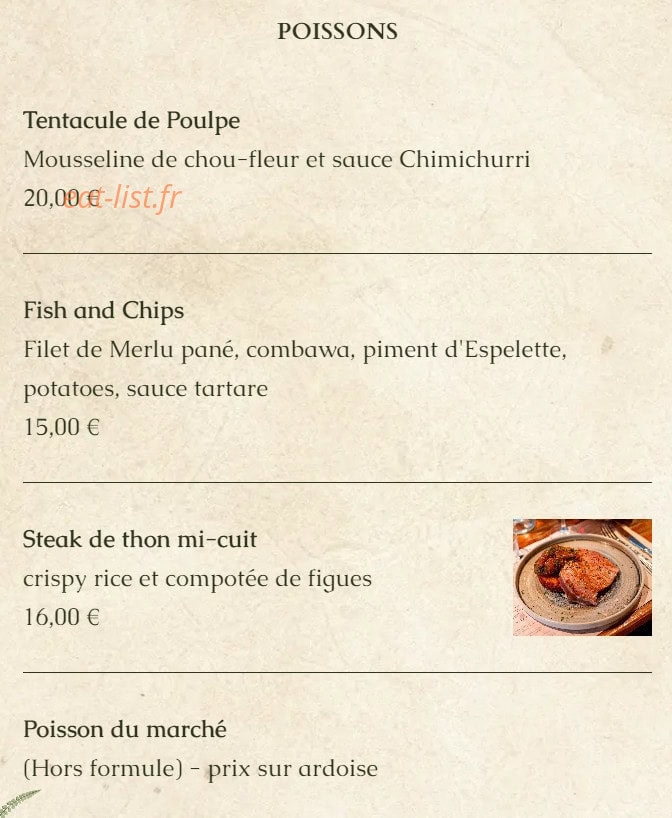 The Botanist Pub — carte page 5