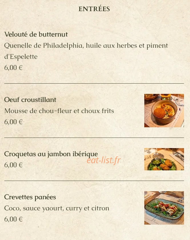 The Botanist Pub — carte page 1