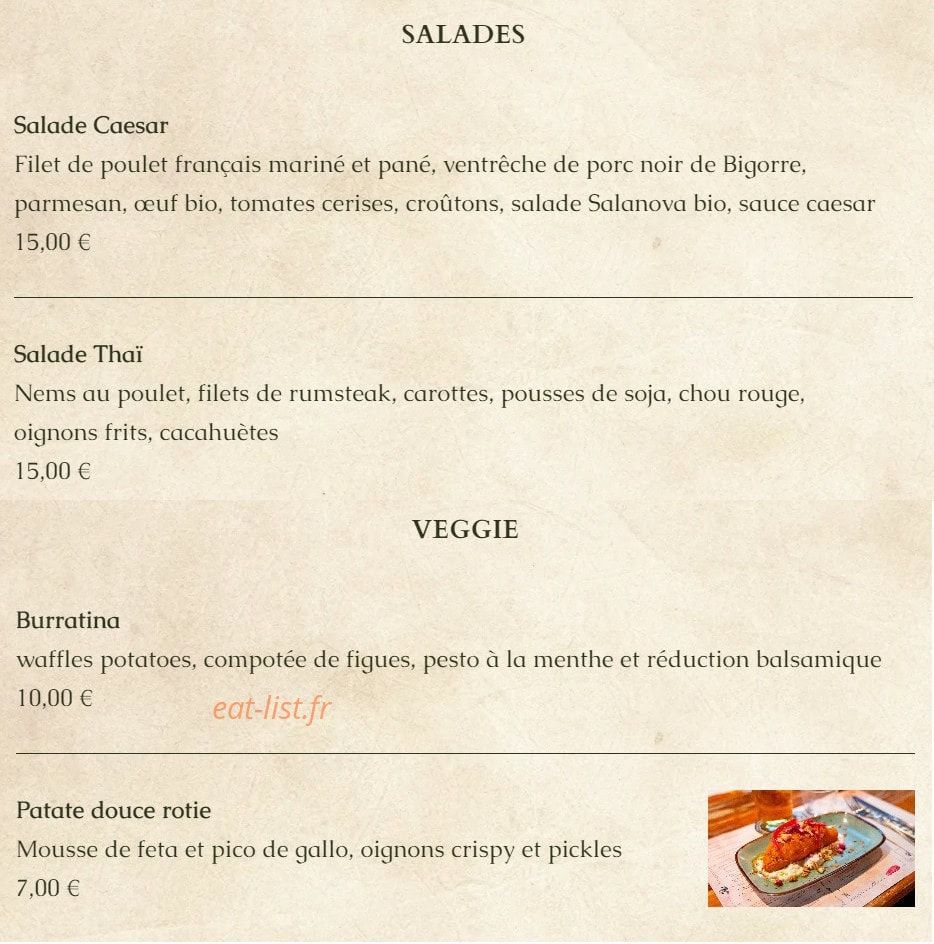 The Botanist Pub — carte page 3