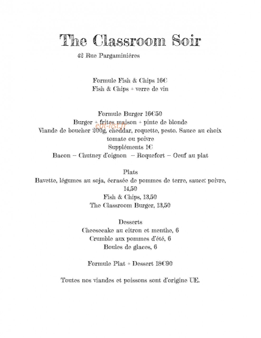 The Classroom — carte page 1