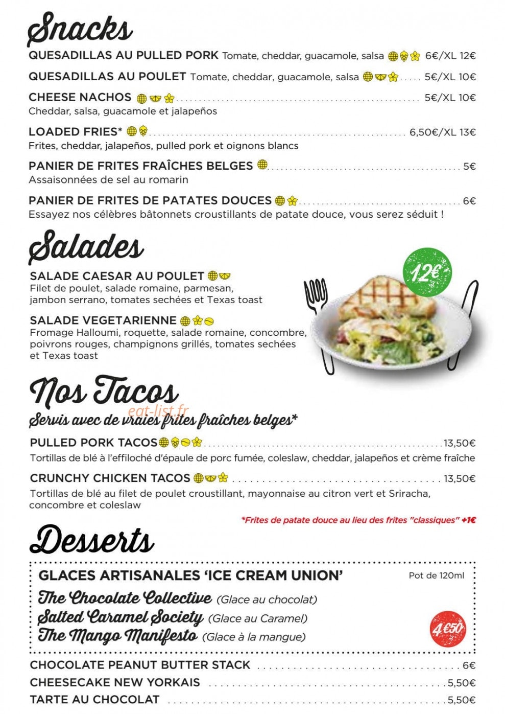 The Frog & Rosbif — carte page 3
