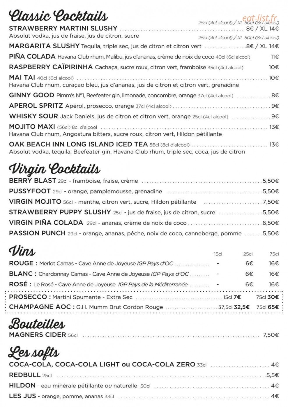 The Frog & Rosbif — carte page 4