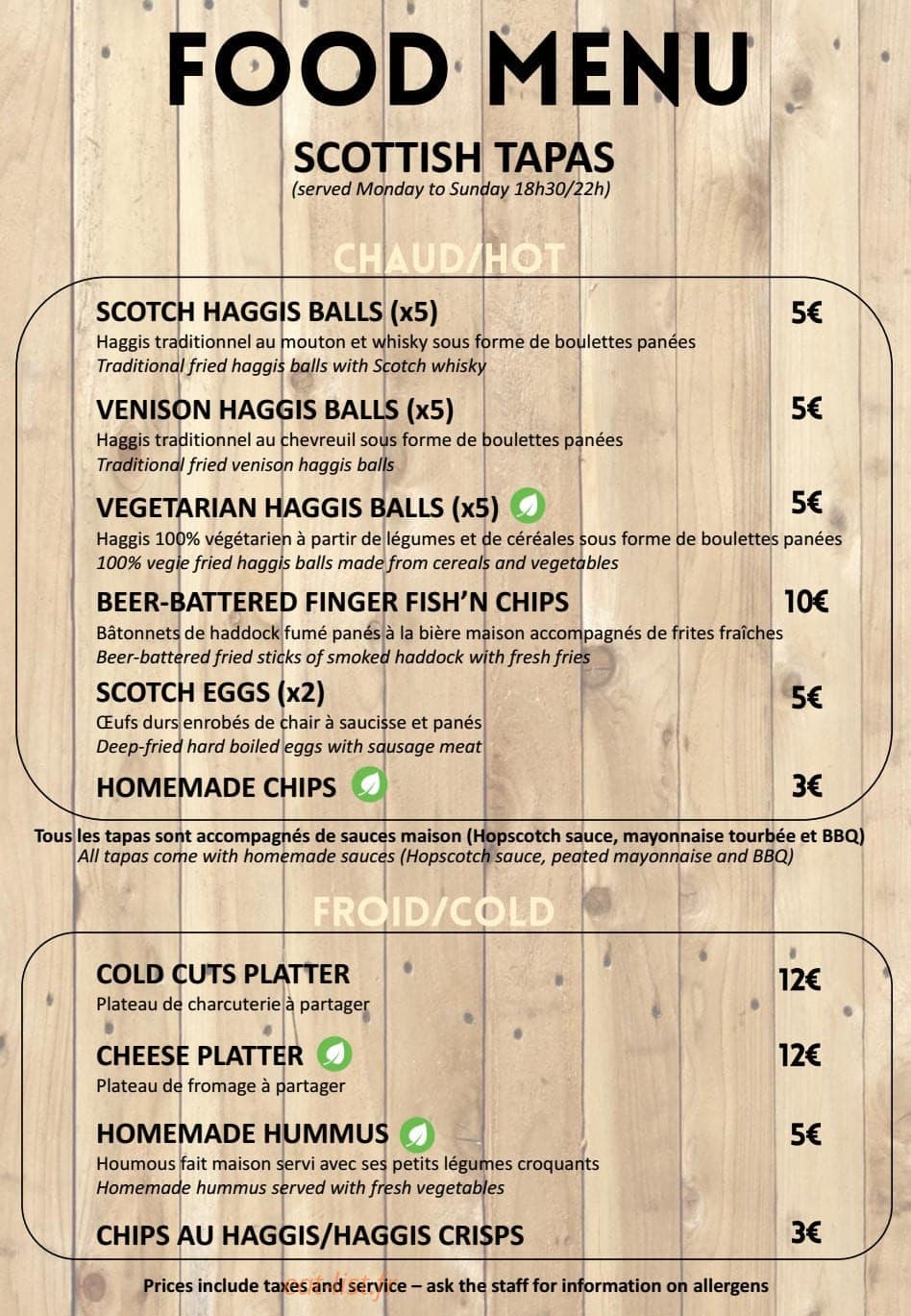 The Hopscotch — carte page 1