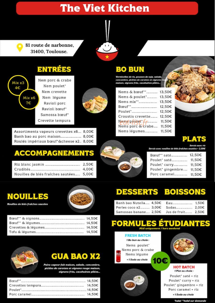 The Viet Kitchen — carte page 1