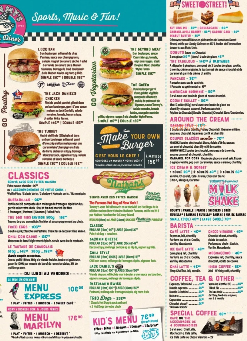 Tommy's City Diner — carte page 2