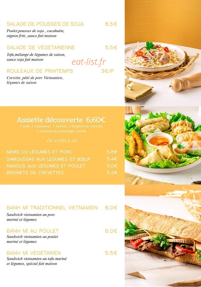 Carte et menu de Viet Food 84 à Toulouse — Menu assiettes et salades