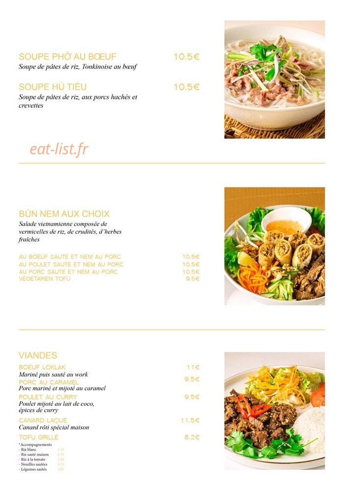 Carte et menu de Viet Food 84 à Toulouse — Menu soupes, nems et viandes