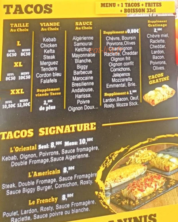 Villa tacos burger — carte page 5
