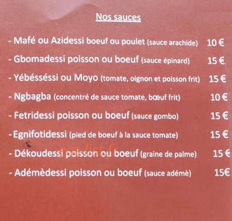 Woezon Restaurant — carte page 2