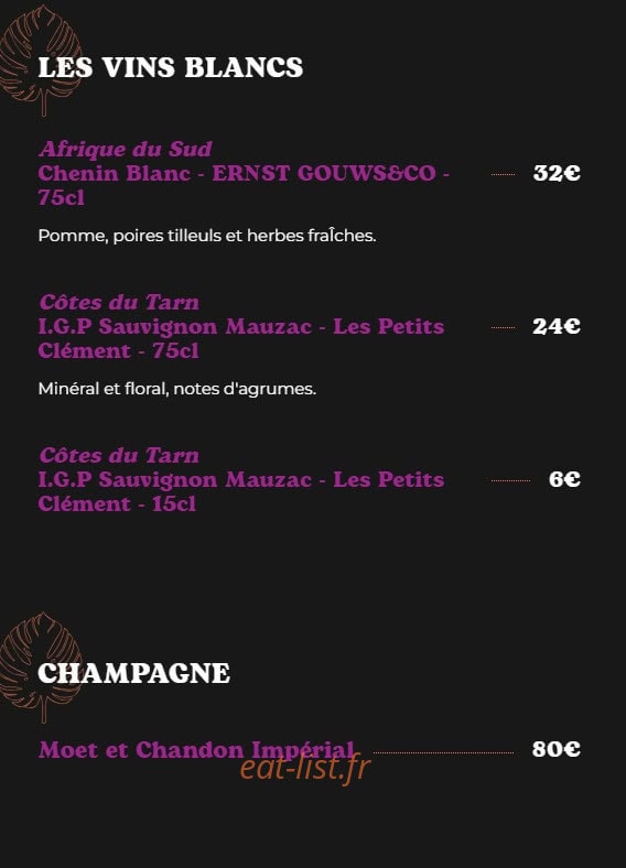 Yassa Bar — carte page 8