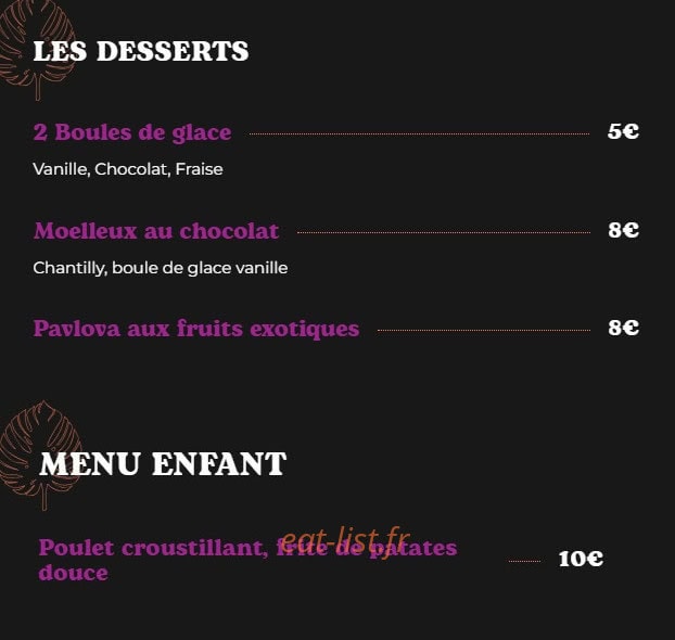 Yassa Bar — carte page 3