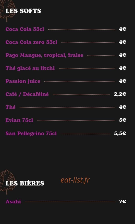 Yassa Bar — carte page 7