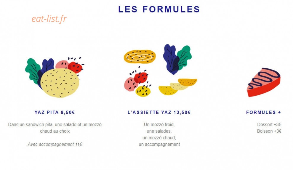 Yaz Cantine — carte page 2