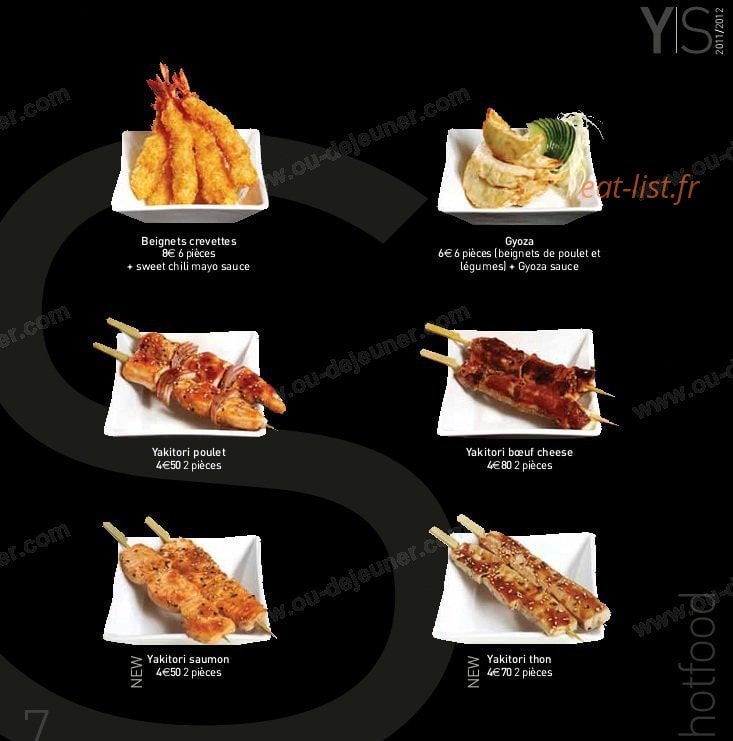 Yoko Sushi — carte page 7
