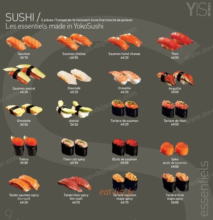 Yoko Sushi — carte page 9