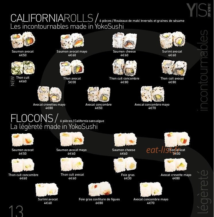 Yoko Sushi — carte page 13
