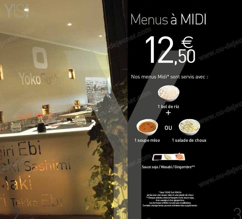 Yoko Sushi — carte page 2