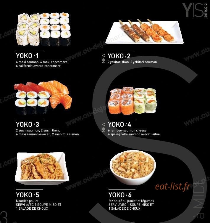 Yoko Sushi — carte page 3
