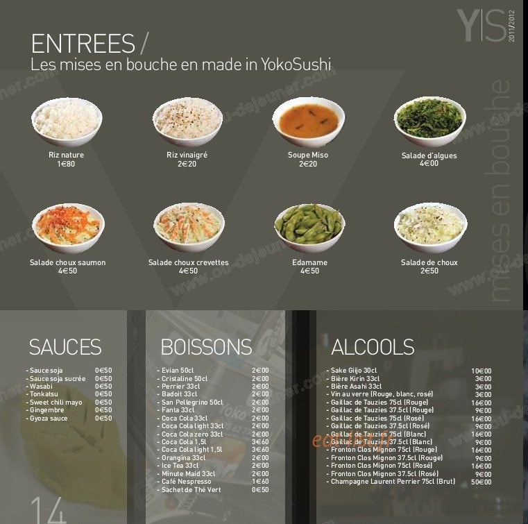 Yoko Sushi — carte page 14