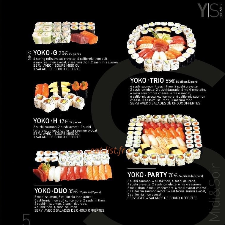 Yoko Sushi — carte page 5