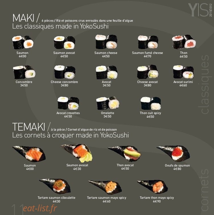 Yoko Sushi — carte page 11
