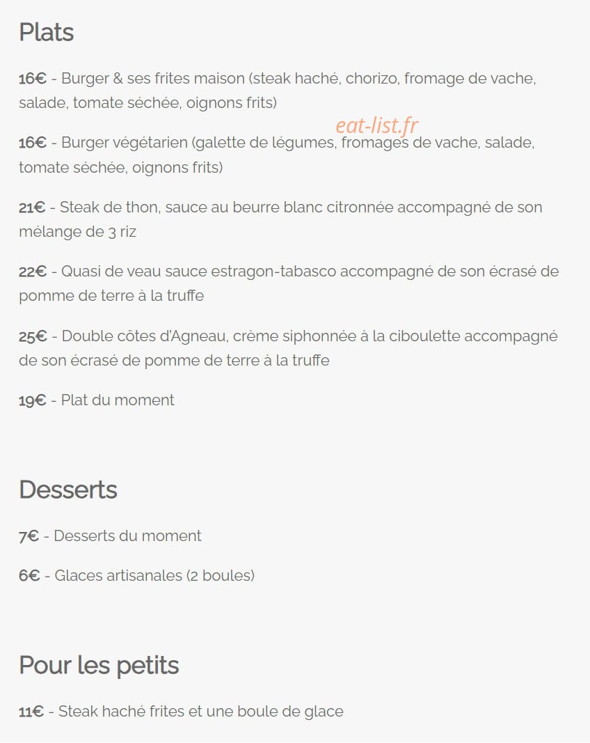Au Petit Glou — carte page 2
