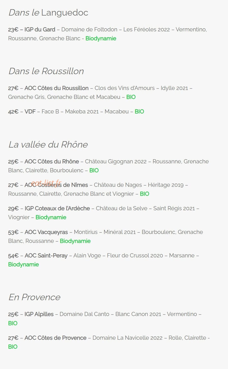Au Petit Glou — carte page 11