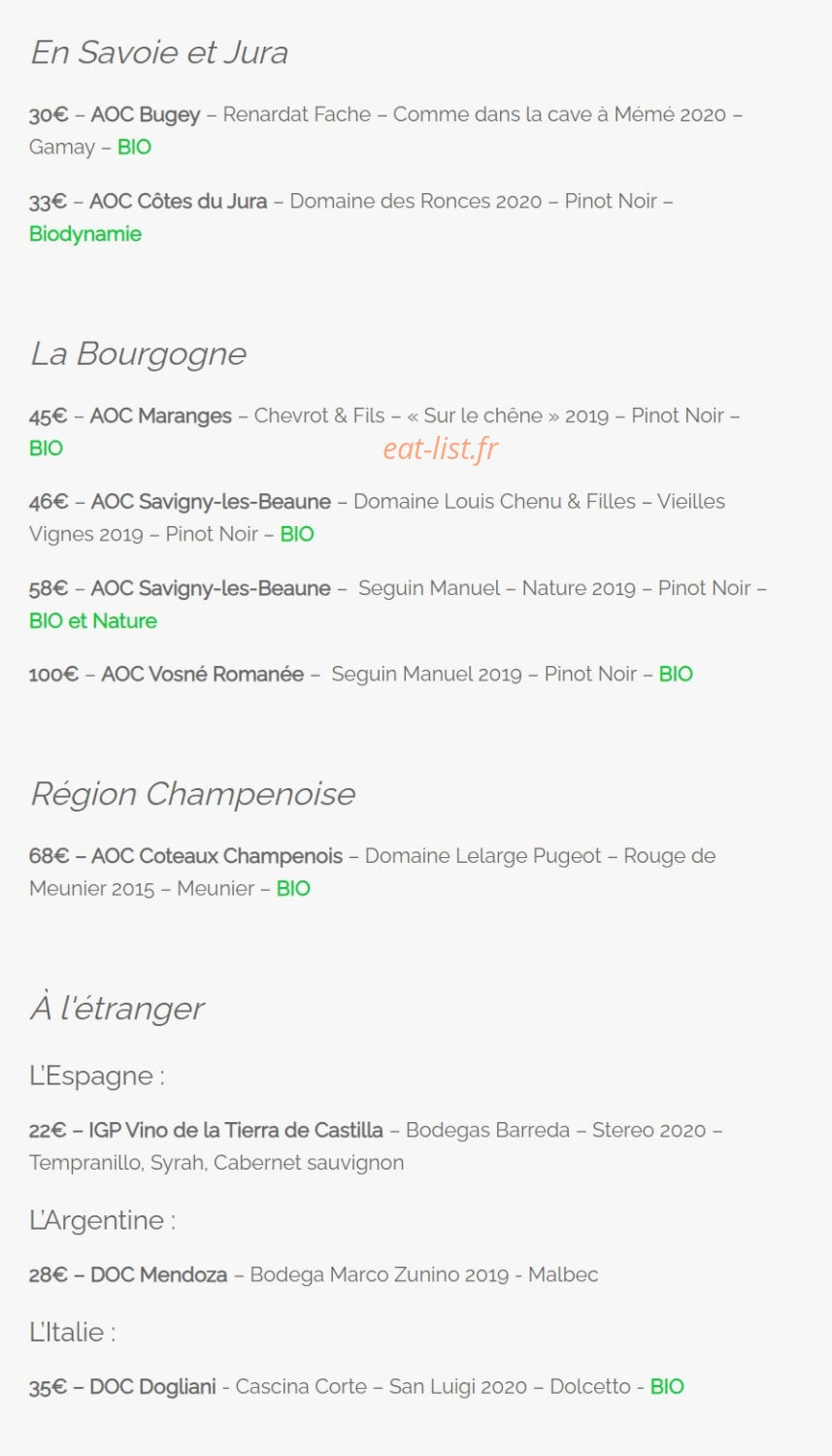 Au Petit Glou — carte page 8